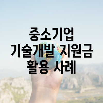 중소기업 기술개발 지원금 활용 사례