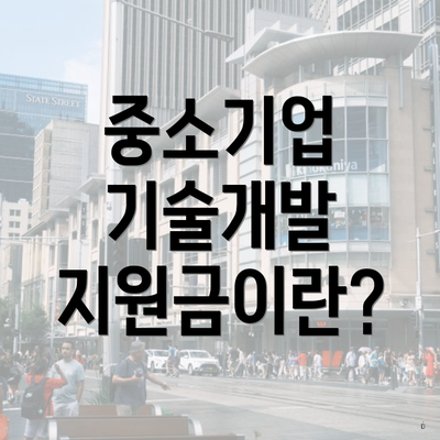 중소기업 기술개발 지원금이란?