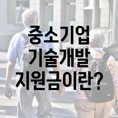 중소기업 기술개발 지원금이란?