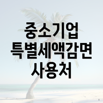중소기업 특별세액감면 사용처