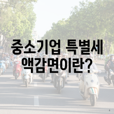 중소기업 특별세액감면이란?