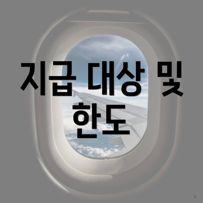 지급 대상 및 한도
