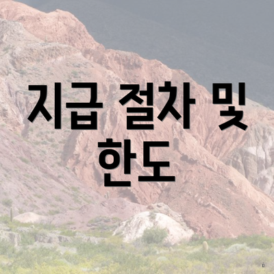 지급 절차 및 한도