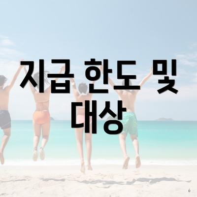 지급 한도 및 대상