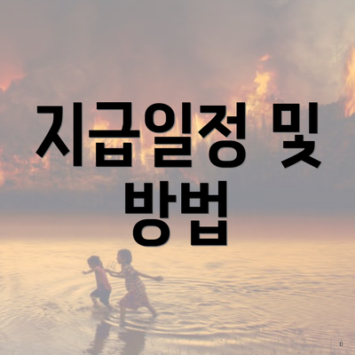 지급일정 및 방법