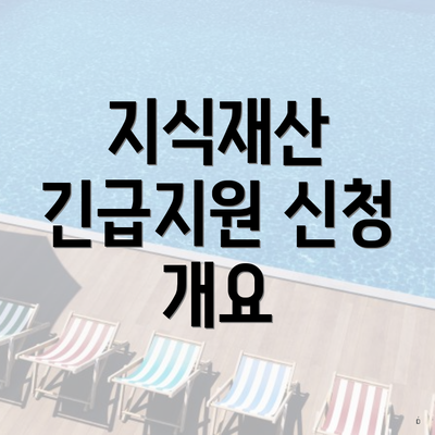 지식재산 긴급지원 신청 개요