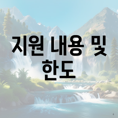 지원 내용 및 한도
