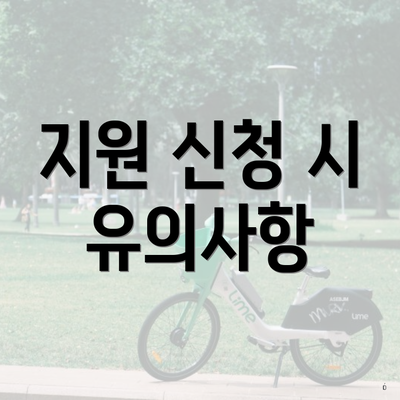 지원 신청 시 유의사항