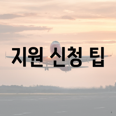 지원 신청 팁
