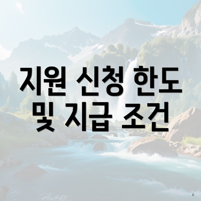 지원 신청 한도 및 지급 조건
