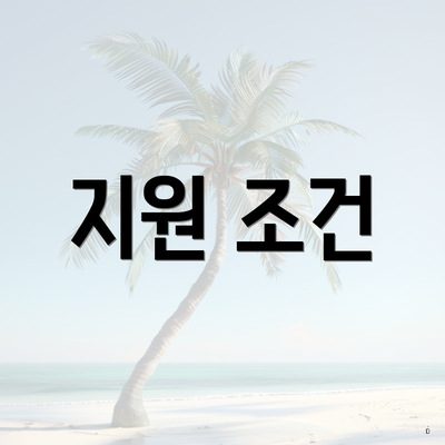 지원 조건