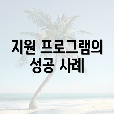 지원 프로그램의 성공 사례