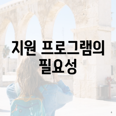 지원 프로그램의 필요성