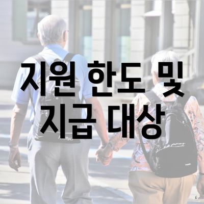 지원 한도 및 지급 대상
