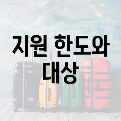 지원 한도와 대상