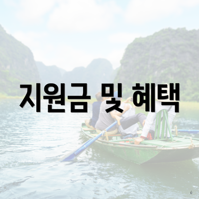 지원금 및 혜택
