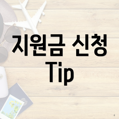 지원금 신청 Tip