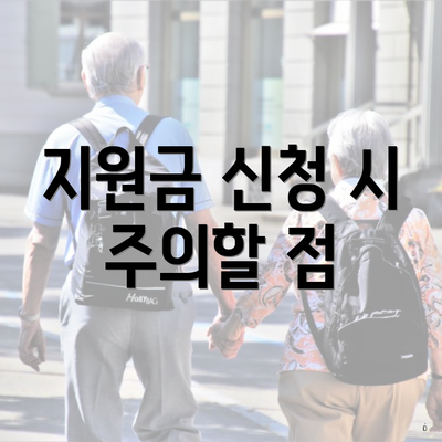 지원금 신청 시 주의할 점