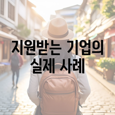 지원받는 기업의 실제 사례