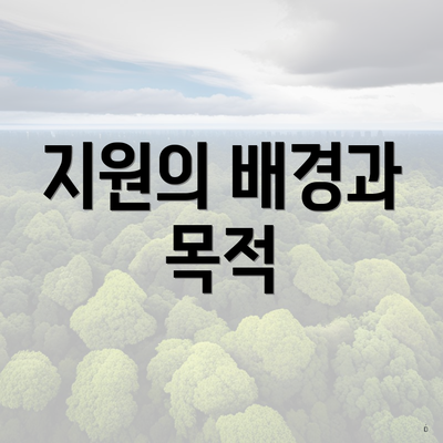 지원의 배경과 목적