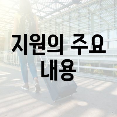 지원의 주요 내용