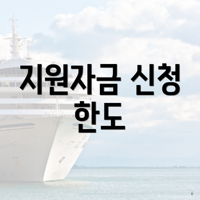 지원자금 신청 한도
