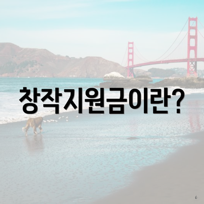 창작지원금이란?