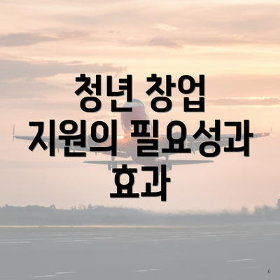 청년 창업 지원의 필요성과 효과