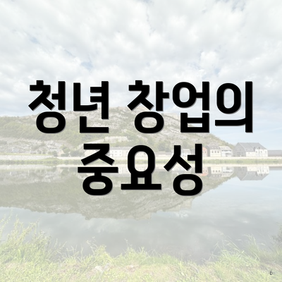 청년 창업의 중요성