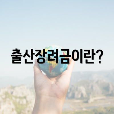 출산장려금이란?