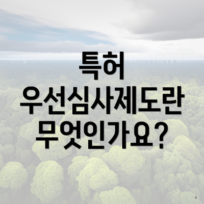 특허 우선심사제도란 무엇인가요?