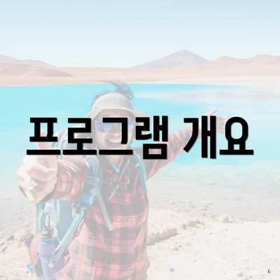 프로그램 개요