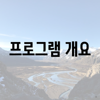 프로그램 개요