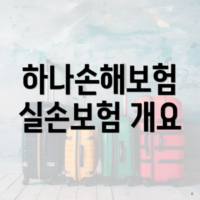 하나손해보험 실손보험 개요