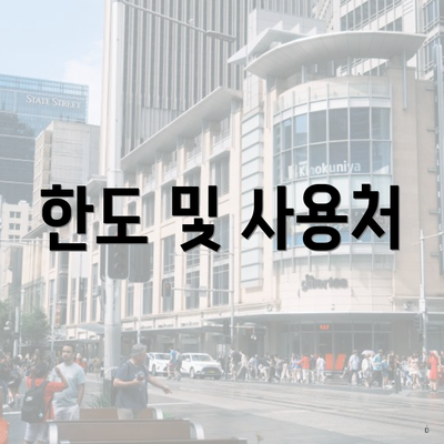 한도 및 사용처