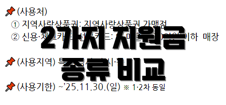 2가지 지원금 종류 비교