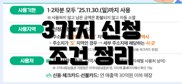 3가지 신청 조건 정리