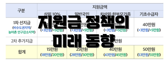 지원금 정책의 미래 동향