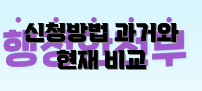 신청방법 과거와 현재 비교