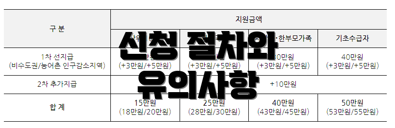 신청 절차와 유의사항