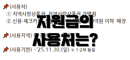 지원금의 사용처는?