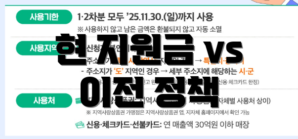 현 지원금 vs 이전 정책
