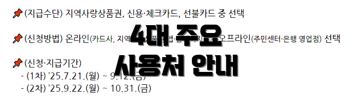 4대 주요 사용처 안내
