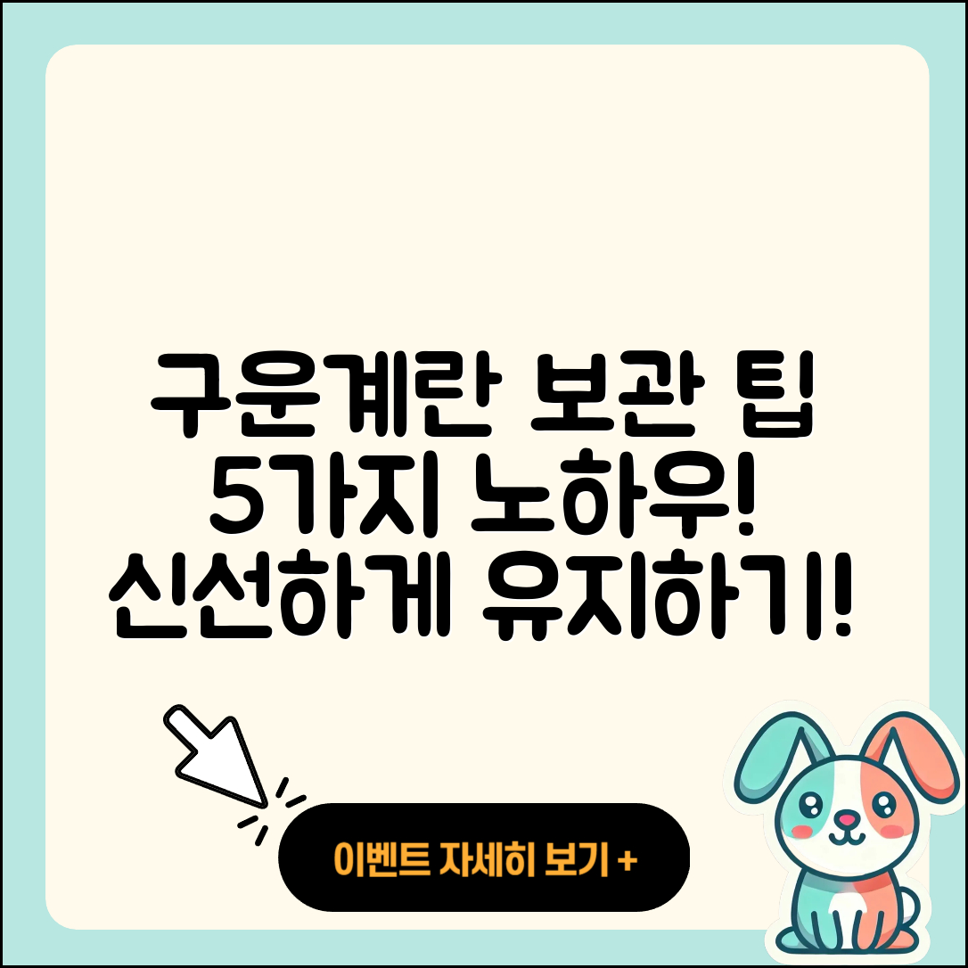 구운계란 보관 방법 5가지 팁