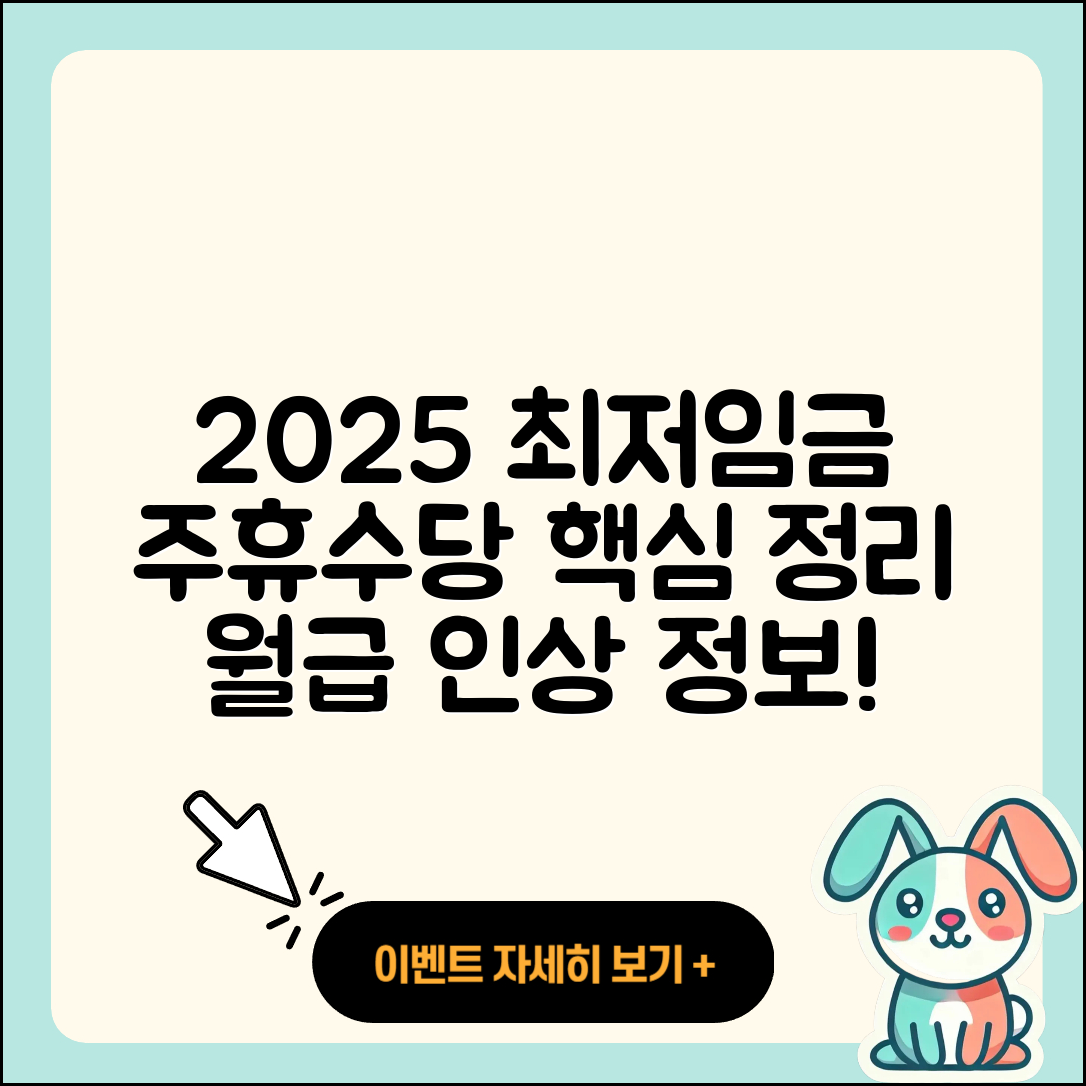 최저임금과 주휴수당 2025년 월급 5가지 정리