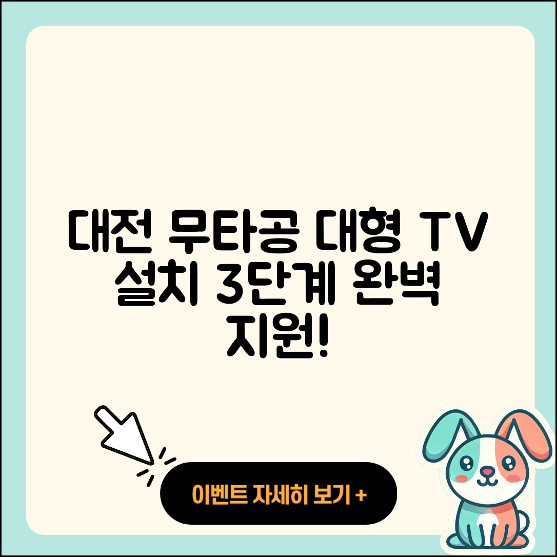 대전 무타공 둔산 엘리프 대형 TV 3단계 이전 설치