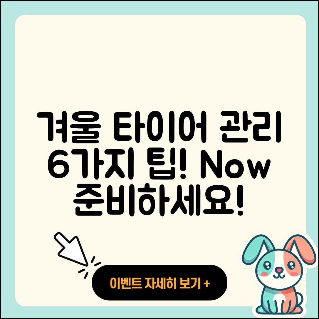 겨울용 타이어 관리 방법 6가지 팁