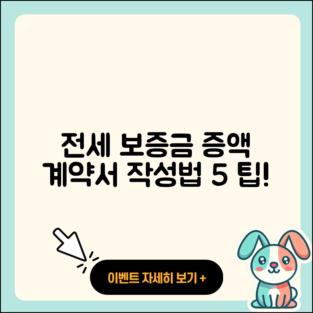 전세 보증금 증액 계약서 양식과 작성법 5가지