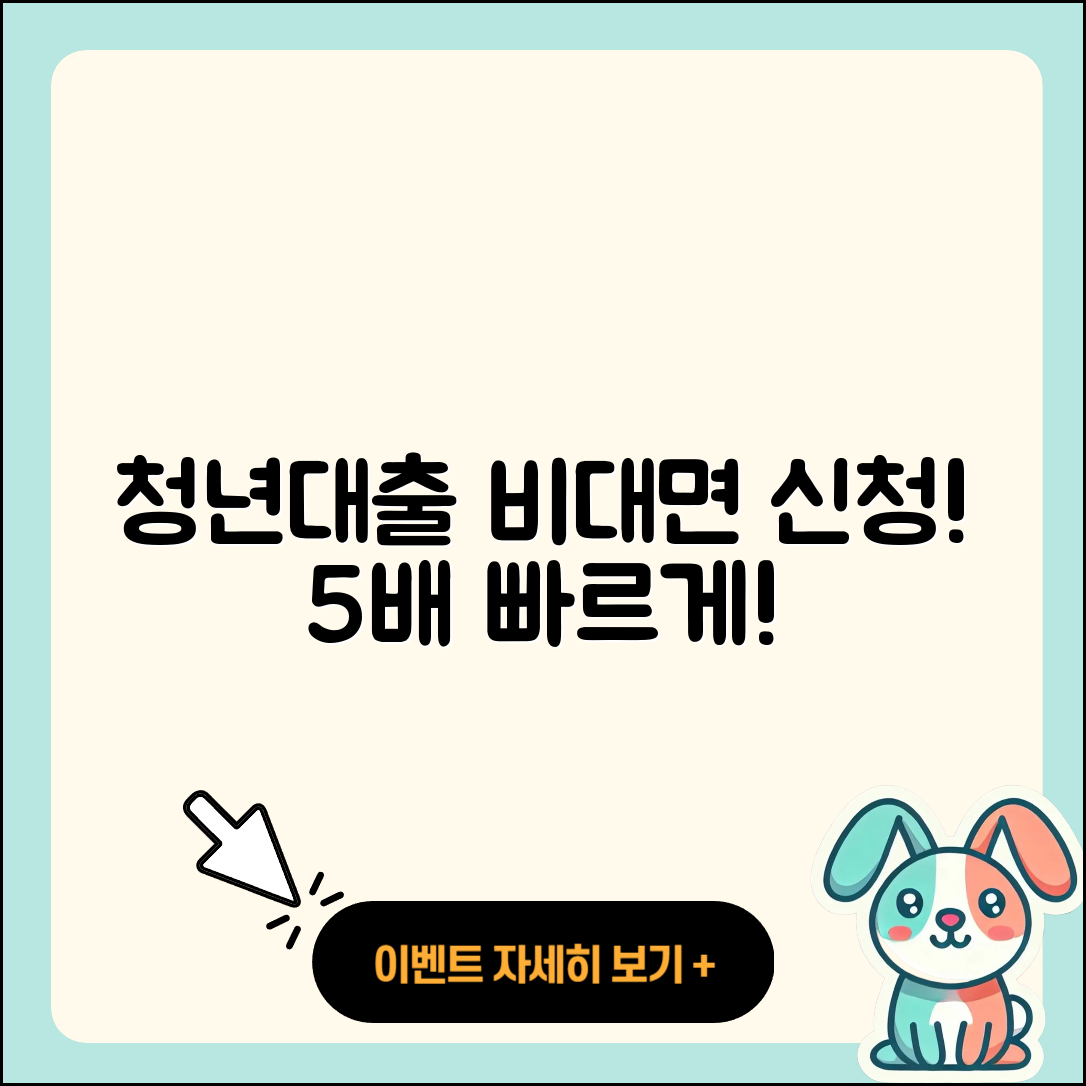 청년대출 비대면 신청으로 5배 빠르게!