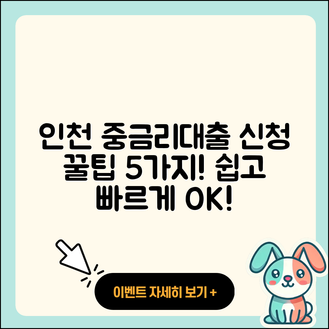 인천 중금리대출 신청 방법 5가지 쉽게 알려줄게!